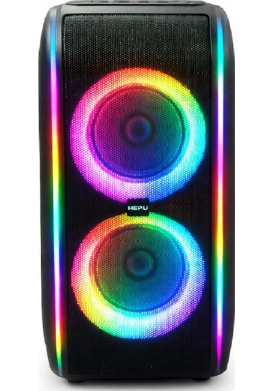 Hepu Hp-978 2x6'' Kablosuz 1 El Mikrofon Bluetooth Usb Şarjlı Rgb Işıklı Müzik Kutusu Hepu Hp-978 2x6'' Kablosuz 1 El Mikrofon Bluetooth Usb Şarjlı Rgb Işıklı Müzik Kutusu