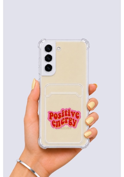 Samsung Galaxy Uyumlu S22 Kartlıklı Pozitif Enerji Desenli Kılıf Mh-hs5902-6479