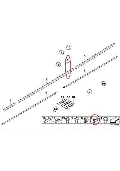 Bmw 5-7 Serisi Klips Çita Sekmani 10 Lu Yan Sanayi E38.E39 -5113 534132363