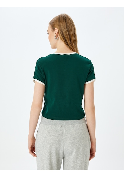 Koton Slogan Baskılı Bisiklet Yaka Kısa Kollu Biyeli Slim Fit Tişört Yeşil 5sal10129ık Yeşil Koton Slogan Baskılı Bisiklet Yaka Kısa Kollu Biyeli Slim Fit Tişört Yeşil 5sal10129ık Yeşil