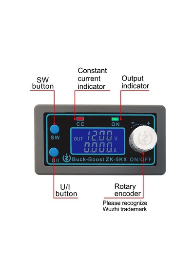 ZK-5KX 0.6-36V 5A Ekranlı Voltaj Düşürücü - Yükseltici Modül