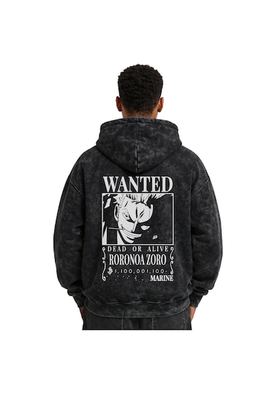 Sevbano Wanted Roronoa Zoro One Piece Baskılı Unisex Oversize Yıkamalı Pr Siyah