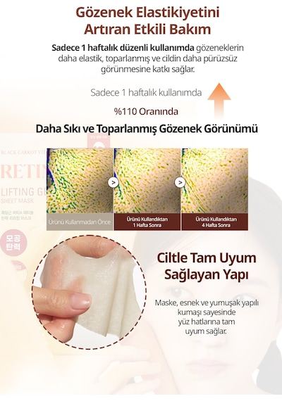 Goodal Black Carrot Vita-a Retinol Lifting Gel Sheet Mask - Siyah Havuç Özlü Retinol Yüz Maskesi
