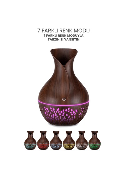 Hava Nemlendirici Buhar Makinesi Oda Kokusu Aroması Rgb Ledli Gece Lambası 150ml Humidifier
