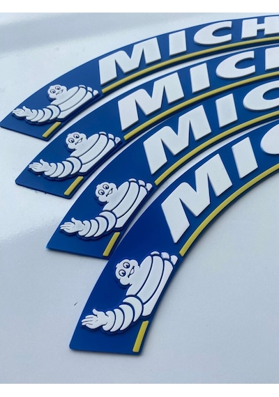 Yeni Model Michelin Mavi Beyaz 2.5 Cm Lastik Yazısı Motorsiklet Lastikleri İçin 8 Adet