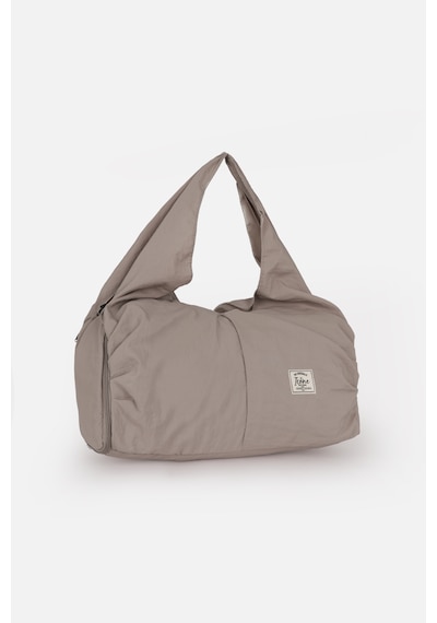 İcone Bag Icone Pliseli Fermuarlı Yoga Çantası, Fitness Çantası, Gym Heybe Görünümlü Pliseli Spor Çantası Bej