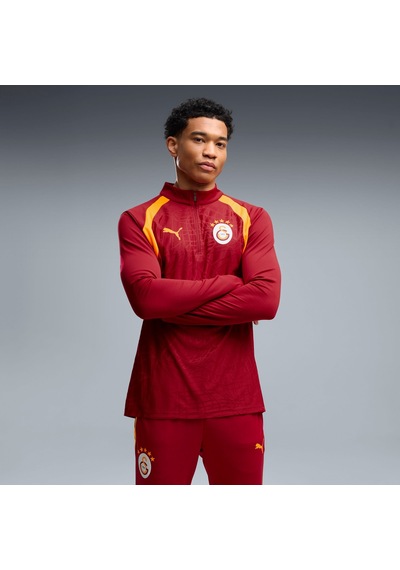 Puma Galatasaray Erkek Fermuarlı Dar Kesim Antrenman Üstü 786808 01 Kırmızı