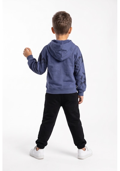 Toontoy Kids Toontoy Erkek Çocuk Kapüşonlu Swag Baskılı Eşofman Takım İndigo