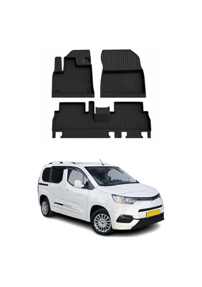 Toyota Proace City 2020-2026 Uyumlu 4d Havuzlu Paspas Kauçuk Siyah 3 Parça