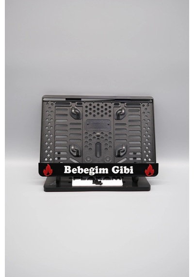 Bebeğim Gibi 3d Kabartmalı Siyah Pleksi Motor Plakalığı - 848647876