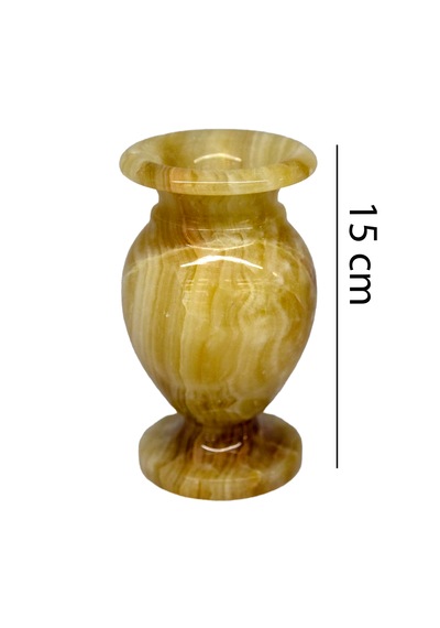 Damarlı Akik 15cm Küp Model Vazo