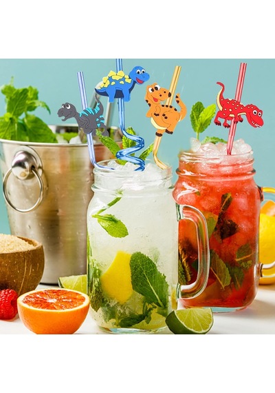 4 Adet Kıvrımlı Plastik Pipet, Çocuklar İçin Eğlenceli Figürlü Tasarım, Renkli Ve Dayanıklı İçecek Aksesuarları 4 Çok Renkli
