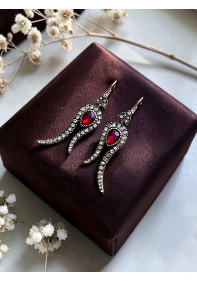 Zirkon Taşlı Lale Figürlü Küpe Beyaz 98020699