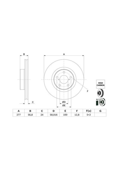 Subaru Legacy 2.0 1998-2014 Bosch Ön Disk 277mm 2 Adet