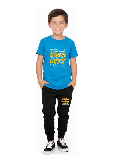Fyk Kids Erkek Çocuk Hug People Yazili Alt-üst Takim Çok Renkli