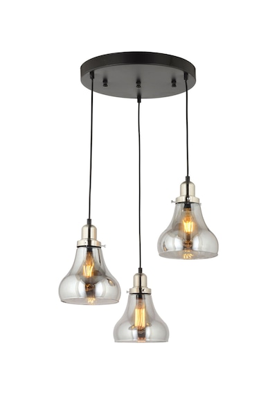 Lampaluce Cono Modern Sarkıt Salon Avizesi 3'Lü Krom 35X70Cm