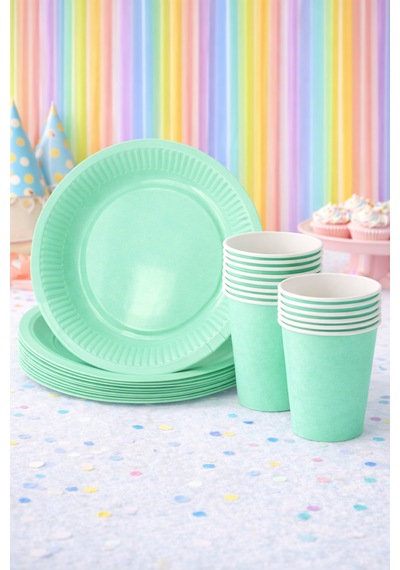 Beysüs Mint Yeşili 8li Tabak Bardak Set