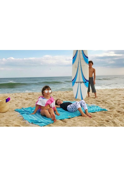 Lexroo %100 Pamuk - Anatolia Xl Battaniye Türk Havlusu - 150 X 202 Cm, Aqua Çok Renkli