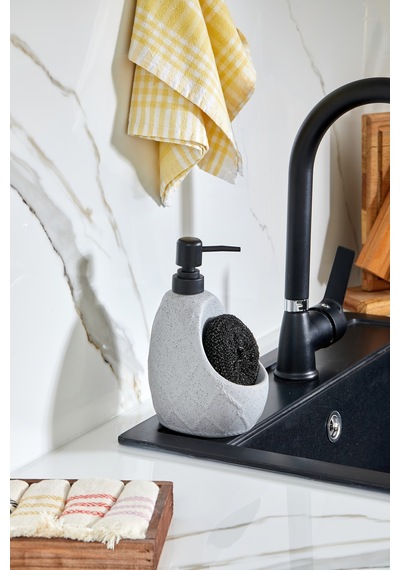 Cooker 650 Ml Seramik Süngerlikli Sıvı Sabunluk Ckr3560 Gri