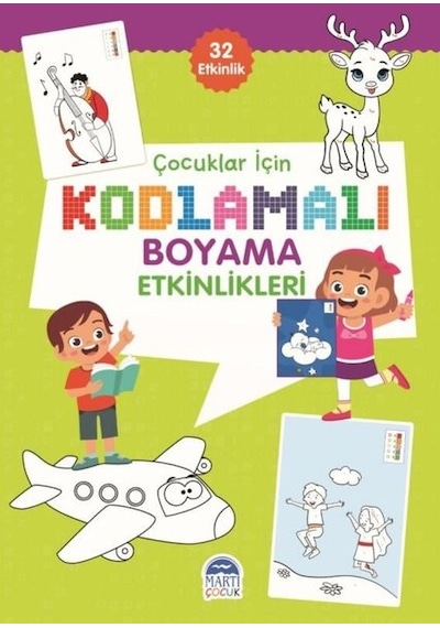 Çocuklar için Kodlama Etkinlikleri - Yeşil 2 - 32 Etkinlik- Martı Yayınları