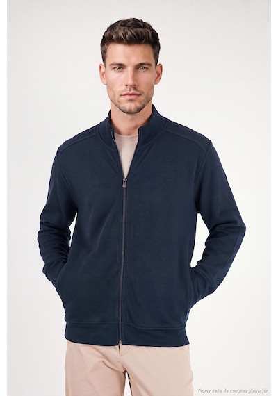 Buratti Pamuklu Regular Fit Dik Yaka Cepli Hırka Erkek Hırka 5905891 İndigo