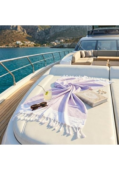 Premium%100 Pamuk Battal Boy Peştemal 100x180 Cm Lüks Plaj Havlusu, Hızlı Kuruyan Kum Tutmaz Şezlong Havlusu, Hafif Seyahat İçin İdeal 1, Lila Açık