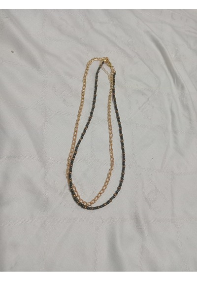 Modern Çift Kolye Koyu Yeşil