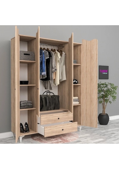 4 Kapılı Gardrop Suntalam/mdf Suntalam Beyaz