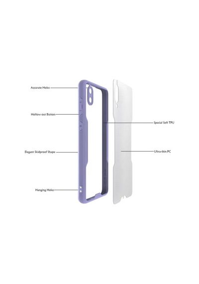 Jenerik Samsung Galaxy Uyumlu A02 Kılıf Platin Silikon - Lila