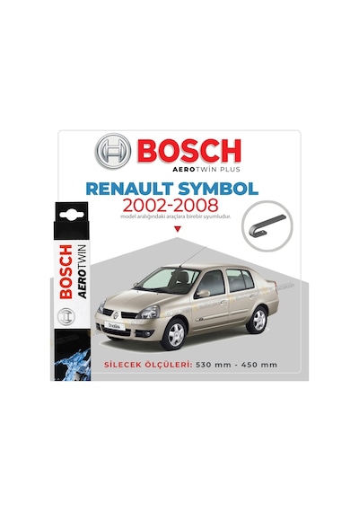 Renault Symbol Muz Silecek Takımı 2000-2008 Bosch Aerotwin