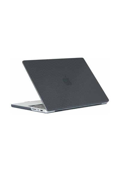 Arabulalaca Apple Uyumlu MacBook Air 13 A1932 Koruma Karbon Desenli Kılıf Siyah