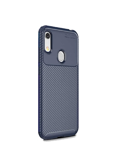 Huawei Y6 2019 Karbon Desenli Negro Silikon Kılıf Lacivert
