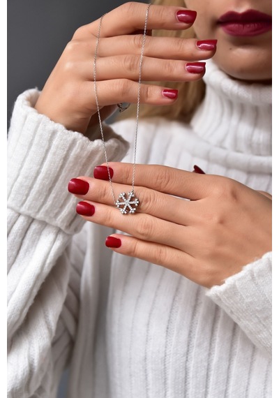 Papatya Silver 925 Ayar Gümüş Kartanesi Kolye Bileklik Set