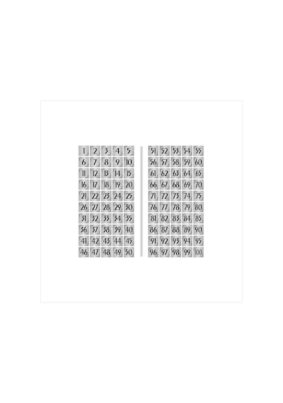 Metal Kapı Masa Dolap Numarası Levha 4x4cm Gümüş Renk 100 Adet 1 100