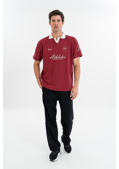 Maraton Relax Erkek Apaç Yaka Bordo T-shirt Bordo