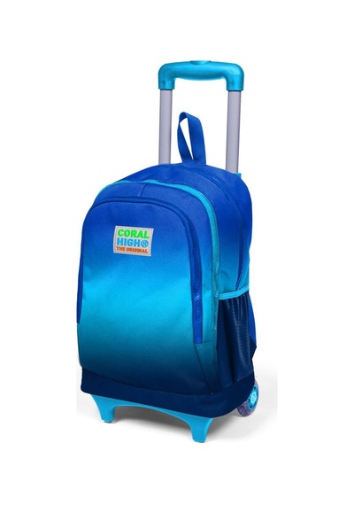 Coral High Kids Lacivert Ve Mavi Üç Bölmeli Çekçekli Okul Sırt Çantası 23945