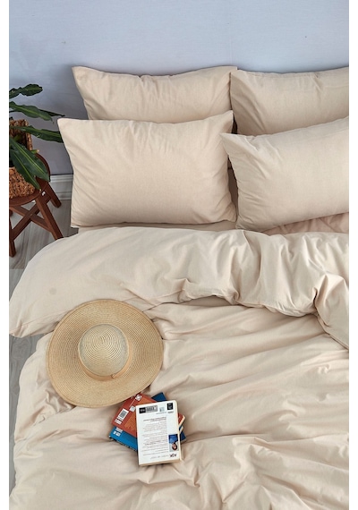 Bonjardinhome Bohem Çift Kişilik Nevresim Takımı Pamuk Krem