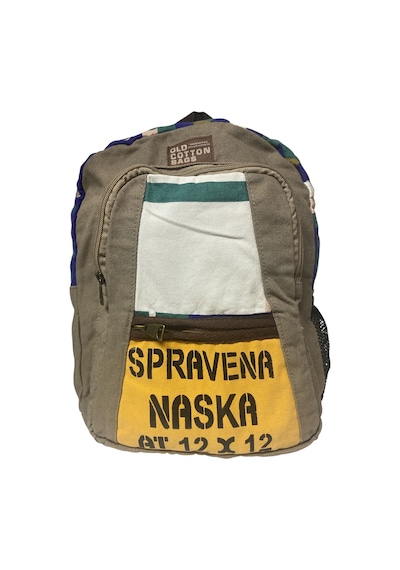 Old Cotton Cargo Kaliteli Renkli Vintage Salaş Disayn Günlük Sırt Gezi Okul Seyahat Çantası 28 Cm X 37 Cm Gri