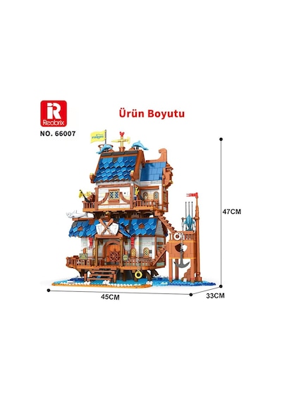 Reobrix Technic 66007 Balıkçı Evi Yaratıcı Yapı Blok Seti Building Blocks Fishing Store -2450 Parça