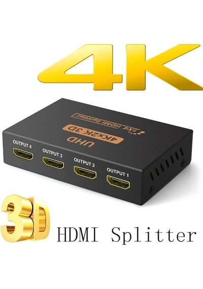 Kenly 4k Ultra Hd 3d Hdmı Splitter 1 Giriş 4 Çıkış, 4 Port Hdmı Çoklayıcı Görüntü Dağıtıcı, Tv Monitör Ve Projeksiyon Uyumlu
