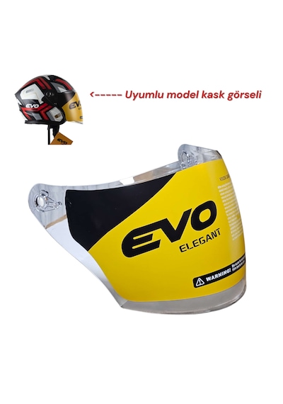 Evo 528 Çenesiz Yarım Kask Camı Şeffaf-2416 Sefaf Cam