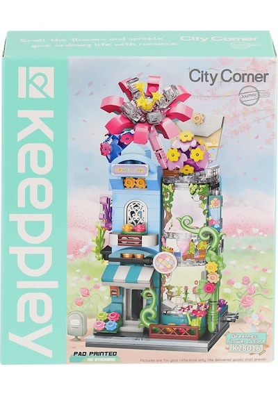 Kp28016 Keeppley City Corner - Greenness Flower Shop - Çiçekçi 356 Parça Yapım Seti