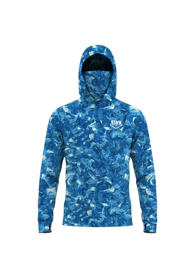 Stafu Pro Stratos Kapüşonlu Sea Chaos Blue Performans T-shirt Çok Renkli