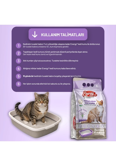 Kedi Kumu Lavanta Kokulu 10 Lt - 2 Adet