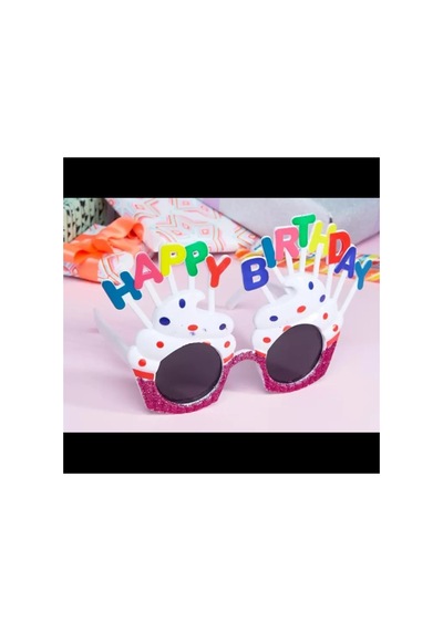 Herşeytrend Happy Birthday Beyaz Fuşya Parti Gözlüğü