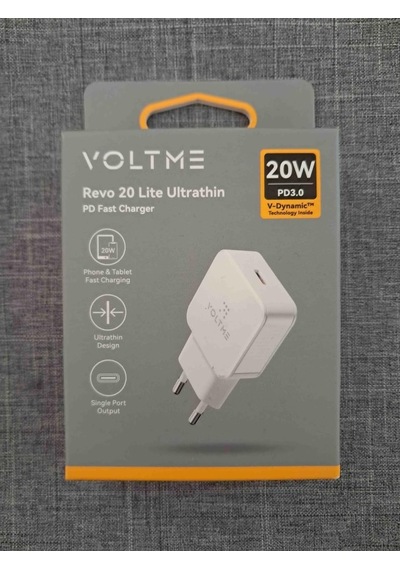 Voltme Revo 20 Lite Type-c 20w Gan Ultra İnce Pd Hızlı Şarj Adaptörü Beyaz