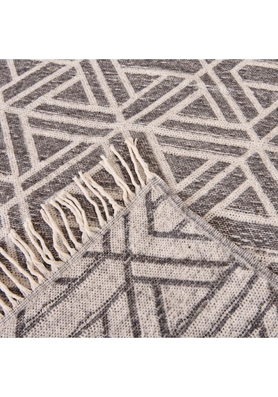 Bucaa Yün Rozet Tek Kişilik Battaniye - Gri - 150x200 Cm Renkli