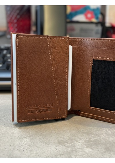 Deerderi Hakiki Deri El İşçiliği Mekanizmalı Cüzdan, Anahtarlık, Kupa, Termos Seti Babalar Günü Hediyesi Taba