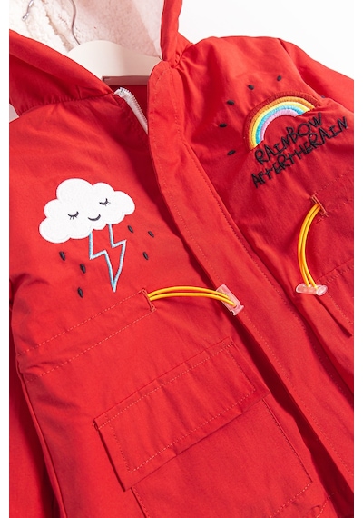 Baby&Kids Gökkuşağı İşlemeli Peluş Astarlı Kız Çocuk Mont 001