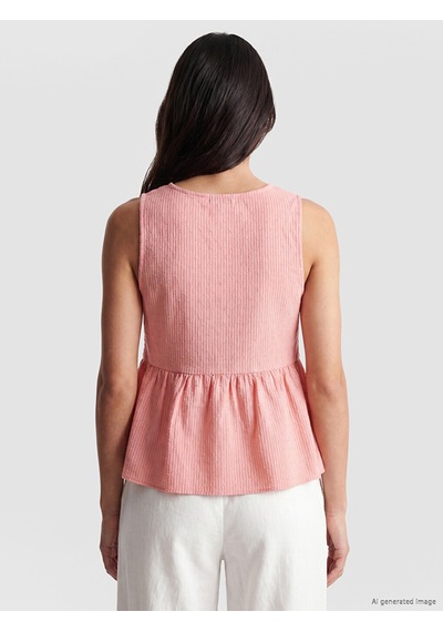Lcw Vision Pembe V Yaka Dantel Detaylı Peplum Bluz